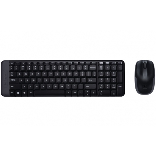 Kit Wireless Logitech MK220 - Tastatura, USB, Layout US, Black + Mouse Optic, USB Wireless, Black