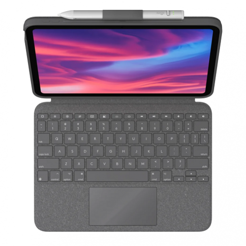 Husa/Stand Logitech Combo Touch cu tastatura pentru iPad 10th gen, Layout UK, Oxford Grey