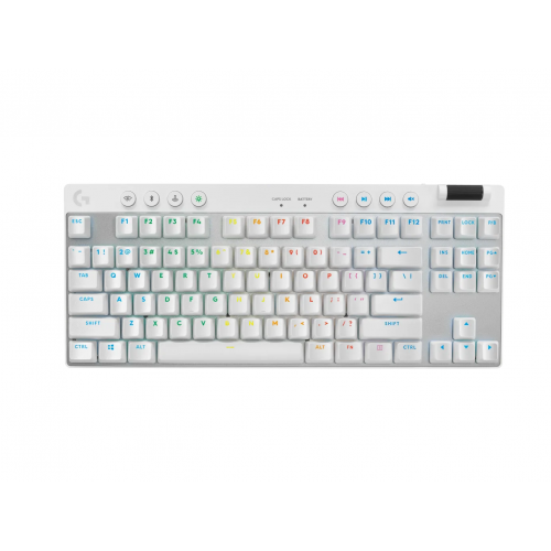 Tastatura Logitech G PRO X TKL Tactile, RGB LED, USB Wireless/Bluetooth, Layout US, White