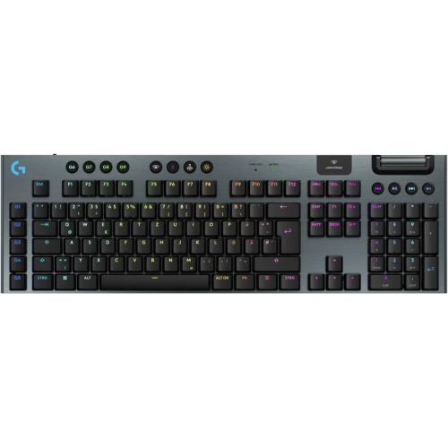 Tastatura Logitech G915 X Lightspeed GL Linear, USB/USB Wireless/Bluetooth, Layout US, Black-Grey