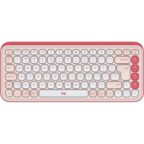 Tastatura Logitech POP Icon Keys, Bluetooth/USB Wireless, Layout US, Rose-Off white