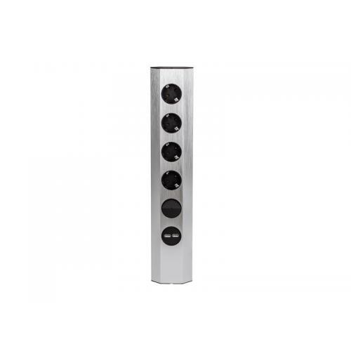 Prelungitor Bachmann 923.008, 4x Schuko, 2m, Gray