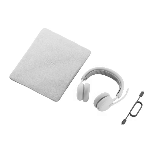 Casti cu microfon Logitech Zone Wireless 2 ES UC, USB-C/Bluetooth, Off-White