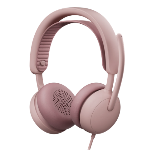 Casti cu microfon Logitech Zone Wired 2 for Business Teams version, USB-C/USB-A, Rose 