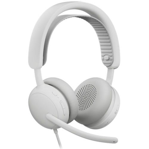 Casti cu microfon Logitech Zone Wired 2 for Business Teams version, USB-C/USB-A, White