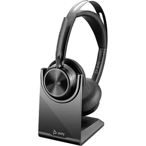 Casti cu microfon Poly by HP Voyager Focus 2, USB-A/C Bluetooth, Black + Stand incarcare