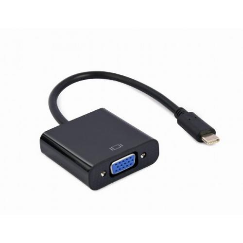 Adaptor Gembird A-CM-VGAF-01, USB-C male - VGA female, Black