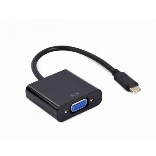 Adaptor Gembird A-CM-VGAF-01, USB-C male -  VGA female, Black