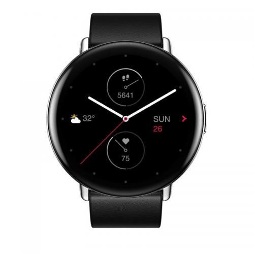 Smartwatch Huami Amazfit Zepp E Round, 1.28inch, Curea Piele, Night Black