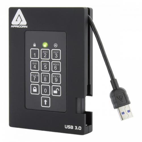 Hard Disk portabil Aegis Padlock Fortress, 500GB, USB 3.0, 2.5inch, Black