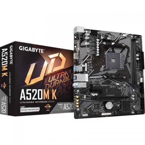 Placa de baza Gigabyte A520M K V2, AMD A520, Socket AM4, mATX