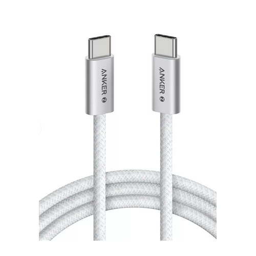 Cablu de date Anker Zolo, USB-C male - USB-C male, 1 m, Silver