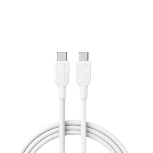 Cablu de date Anker 310, USB-C male - USB-C male, 0.9m, White
