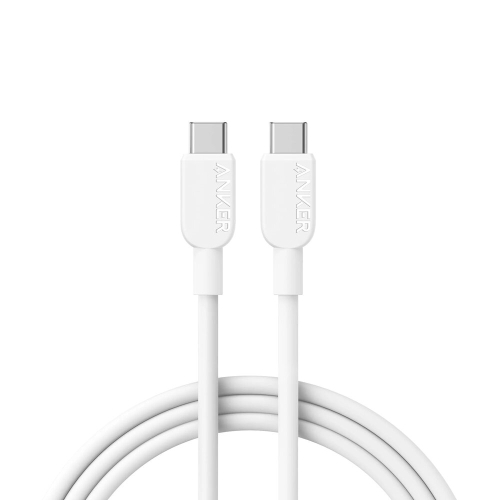 Cablu de date Anker 310, USB-C male - USB-C male, 1.8m, White