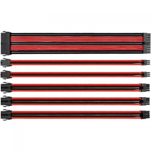 Kit Cablu componente Thermaltake TtMod Sleeve, Red/Black