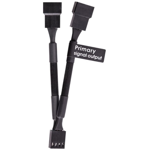 Cablu splitter Thermaltake, 2 x 4-pin male - 4-pin female, Black