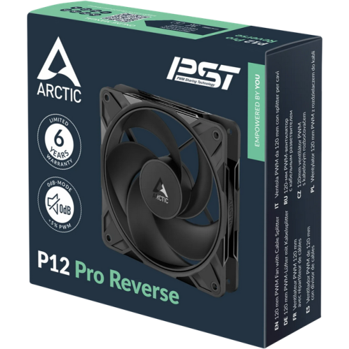 Ventilator Arctic P12 Pro Reverse, 120 mm, Black