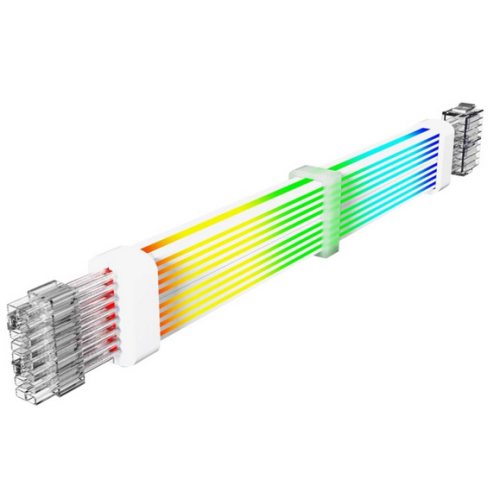 Extensie cablu alimentare Gamemax 2x 8 pini VGA/CPU ARGB, White