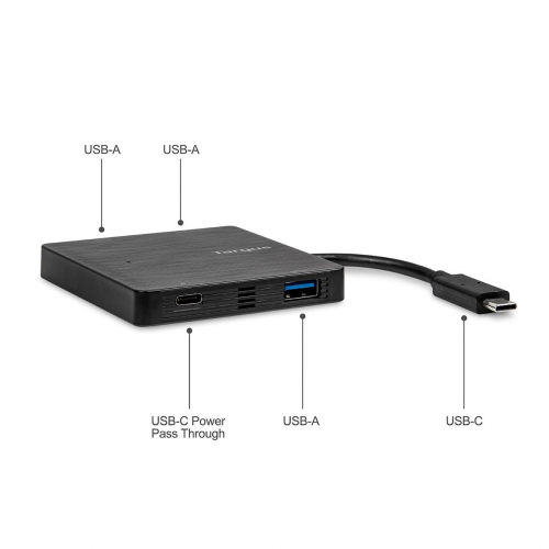 Hub USB Targus ACH924EUZ, 3x  USB 3.2 Gen 1, 1x USB-C, Black