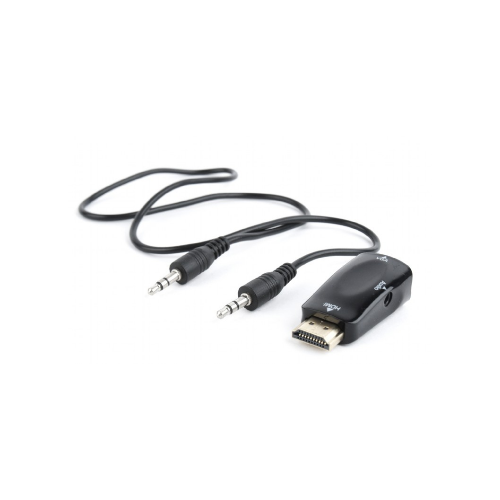 Adaptor audio Gembird A-HDMI-VGA-02, HDMI - VGA + 3.5mm jack, Black