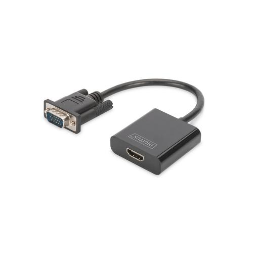 Adaptor Digitus CC-DB9ML-01, VGA - HDMI, Black