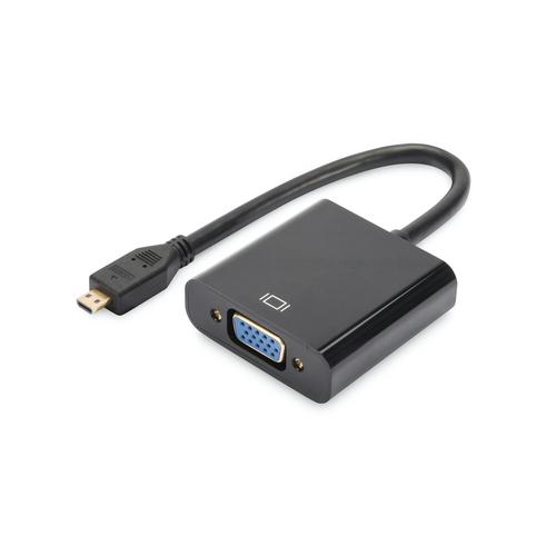 Adaptor Digitus DA-70460, micro HDMI-D - VGA, Black