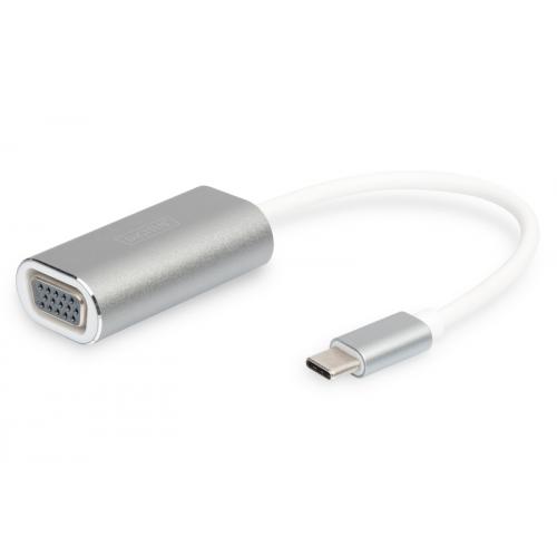 Adaptor Digitus Graphic, VGA - USB-C, Silver