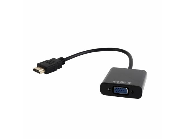 Adaptor Gembird, HDMI male - VGA female, 15cm, Black