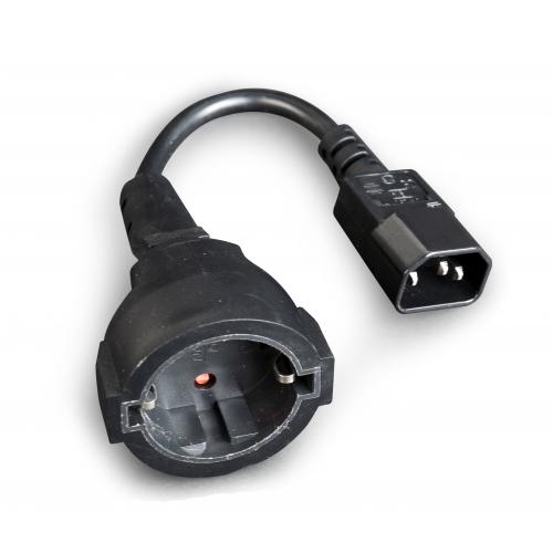 Cablu alimentare Gembird, adaptor intrare C14 (tata) la iesire Schuko (mama), 10A, bulk, negru