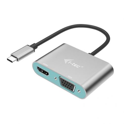 Adaptor i-tec USB-C Male - HDMI + VGA Female, Silver