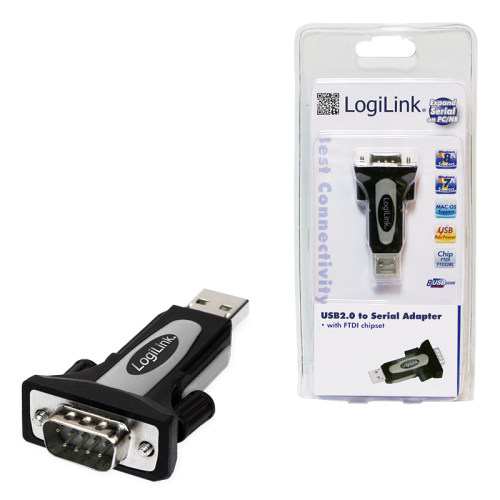 Adaptor Logilink AU0034, USB 2.0 to Serial, Black