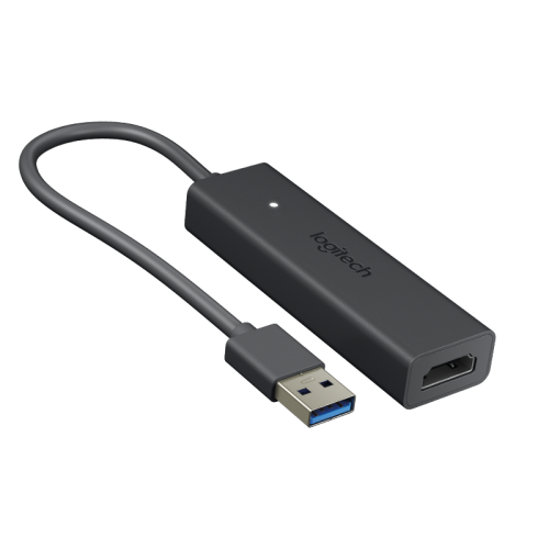 Adaptor Logitech Screen Share, USB 3.0 - HDMI, Black