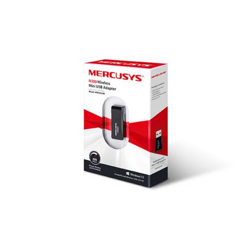 Adaptor Mini Wireless MERCUSYS MW300UM, USB, Black