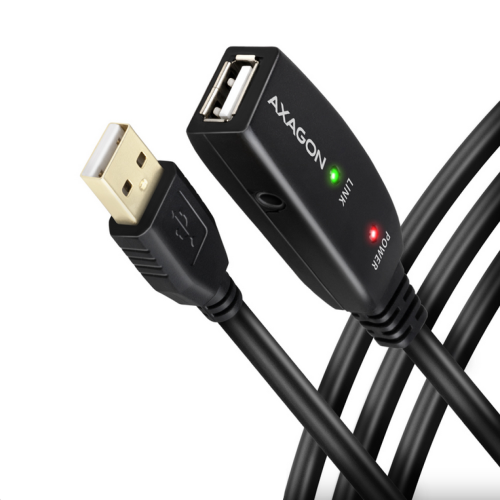 Cablu extensie Axagon ADR-207, USB 2.0 male - USB 2.0 female, 7.5 m, Black