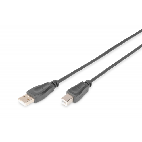 Cablu Digitus by Assmann AK-300105-018-S, USB-A male - USB-B male, 1.8m, Black