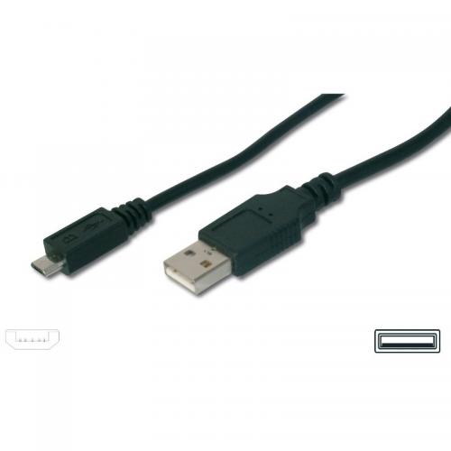 Cablu de date ASSMANN USB 2.0 - micro USB, 1.8m, Black