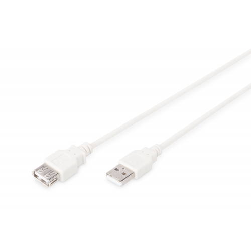 Cablu Digitus by Assmann AK-300202-018-E, USB-A male - USB-A female, 1.8m, Beige