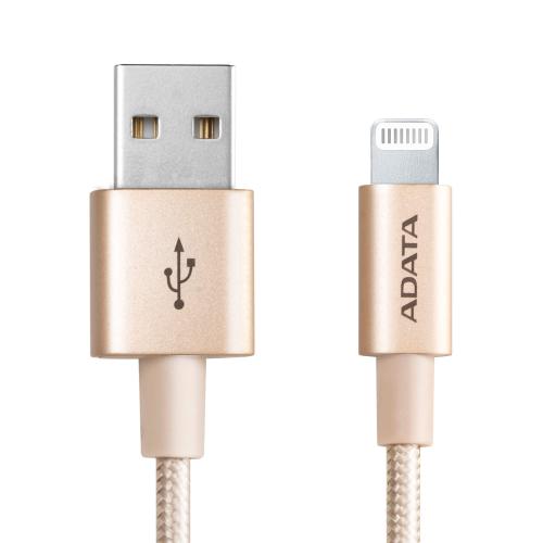 Cablu de date ADATA, USB-A - Lightning, 1m, Golden