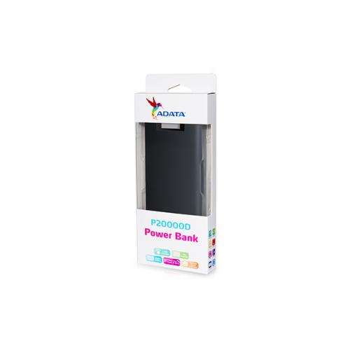 Baterie Portabila A-Data P20000D, 20000mAh, 2x USB, Black