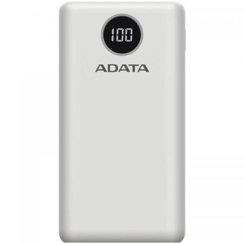 Baterie portabila A-Data P20000QCD, 20000mAh, 2x USB, 1x USB-C, White