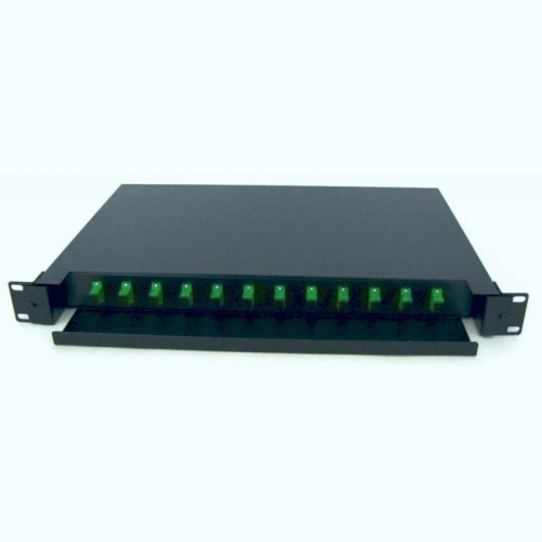 Patch Panel Braun Group APP06-12-SC/APC-SLIDING,19inch, 12 porturi, Fibra Optica, Keystone, Black