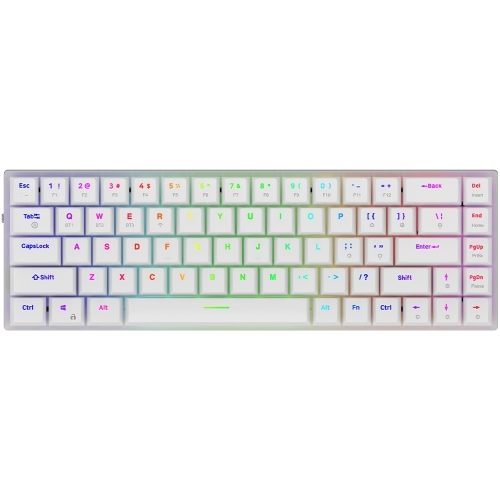 Tastatura AQIRYS Agena, RGB LED, USB/USB Wireless/Bluetooth, White