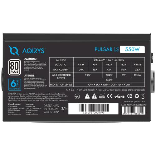 Sursa AQIRYS Pulsar LS, 550W