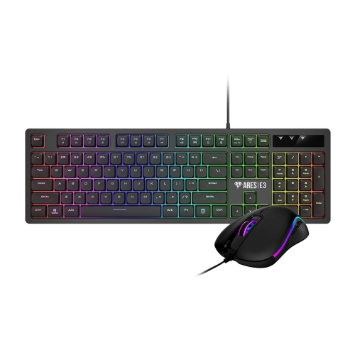 Kit Wireless Gamdias Ares E3 2-in-1 Combo - Tastatura, RGB LED, USB, Black + Mouse Optic, RGB LED, USB, Black