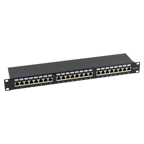 Patch Panel ASYTECH Networking ASY-PP-FTP6A-24, 19inch, 1U, 24 porturi, Cat6a, FTP, Black