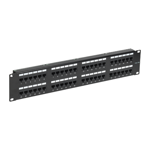 Patch Panel ASYTECH Networking ASY-PP-UTP5E-48, 19inch, 2U, 48 porturi, Cat5e, UTP, Black