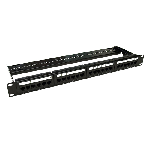 Patch Panel ASYTECH Networking ASY-PP-UTP6A-24, 19inch, 1U, 24 porturi, Cat6a, UTP, Black