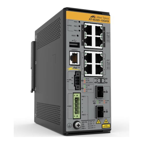 Switch Allied Telesis AT-IE220-10GHX-80, 8 porturi, PoE+