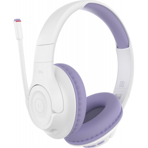 Casti cu microfon Belkin Soundshape Inspire, Bluetooth/3.5mm jack, White-Purple