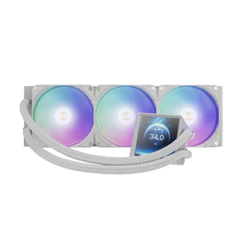 Cooler procesor Gamdias Aura GL360 LCD, ARGB LED, 3 x 120 mm, White